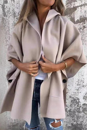 Oversized Cape Jas Dames – Losvallende Jas met Lichtgewicht Stof en Praktische Zakken