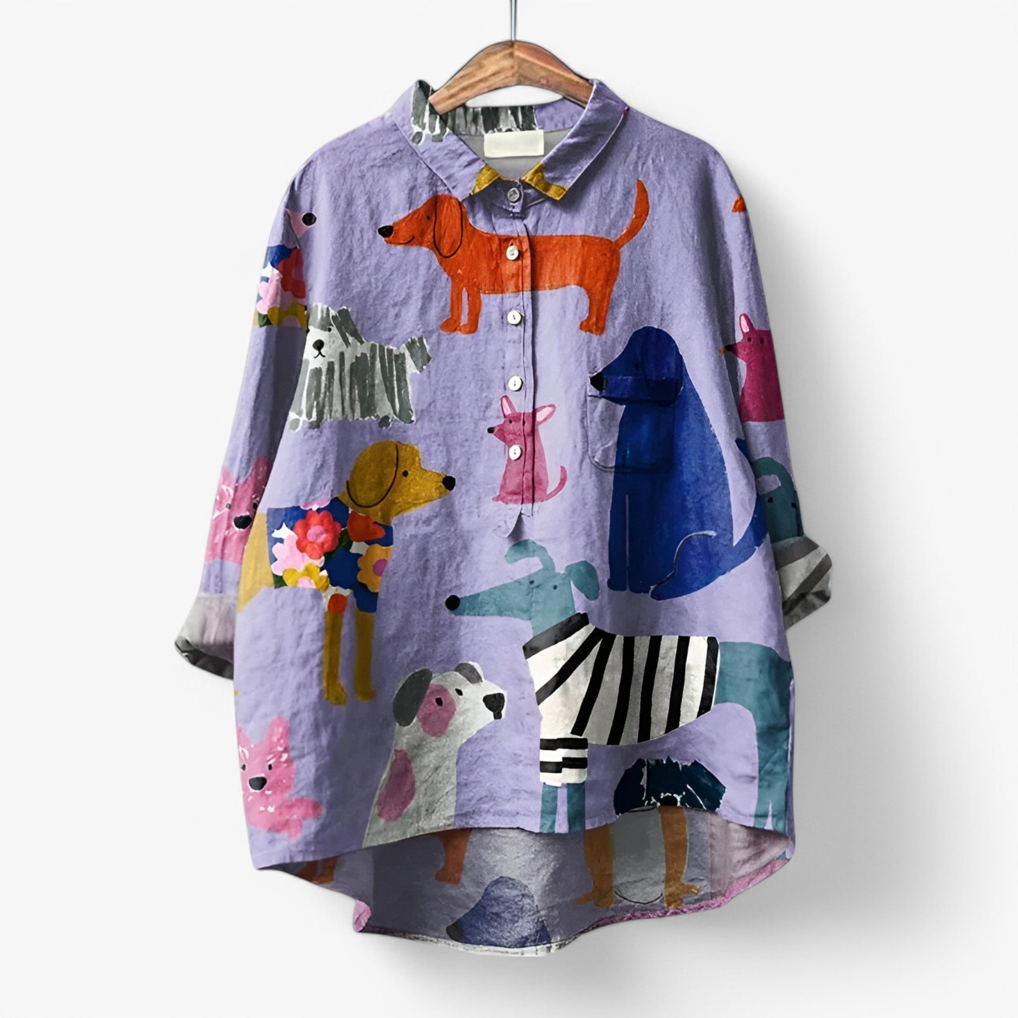 Dames blouse met grafisch print – lichte stijlvolle blouse voor herfst winter