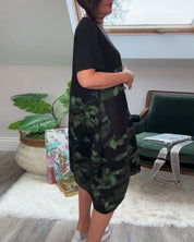 Patchworkjurk met Bloemenprint – Elegante Damesjurk met Ronde Halslijn
