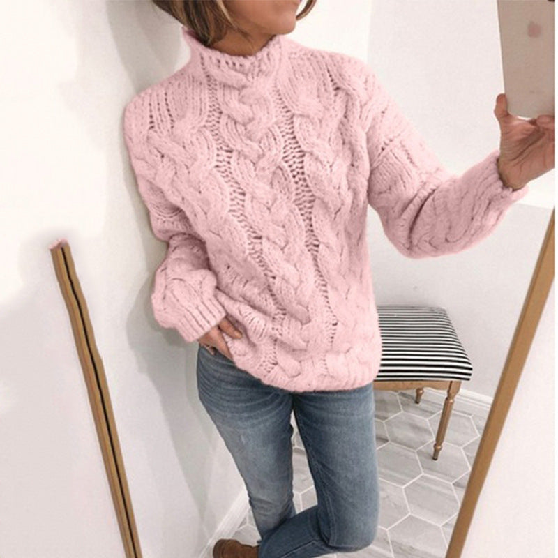 Grofgebreide herfsttrui Dames met Turtleneck – Zachte Warme Wintertrui