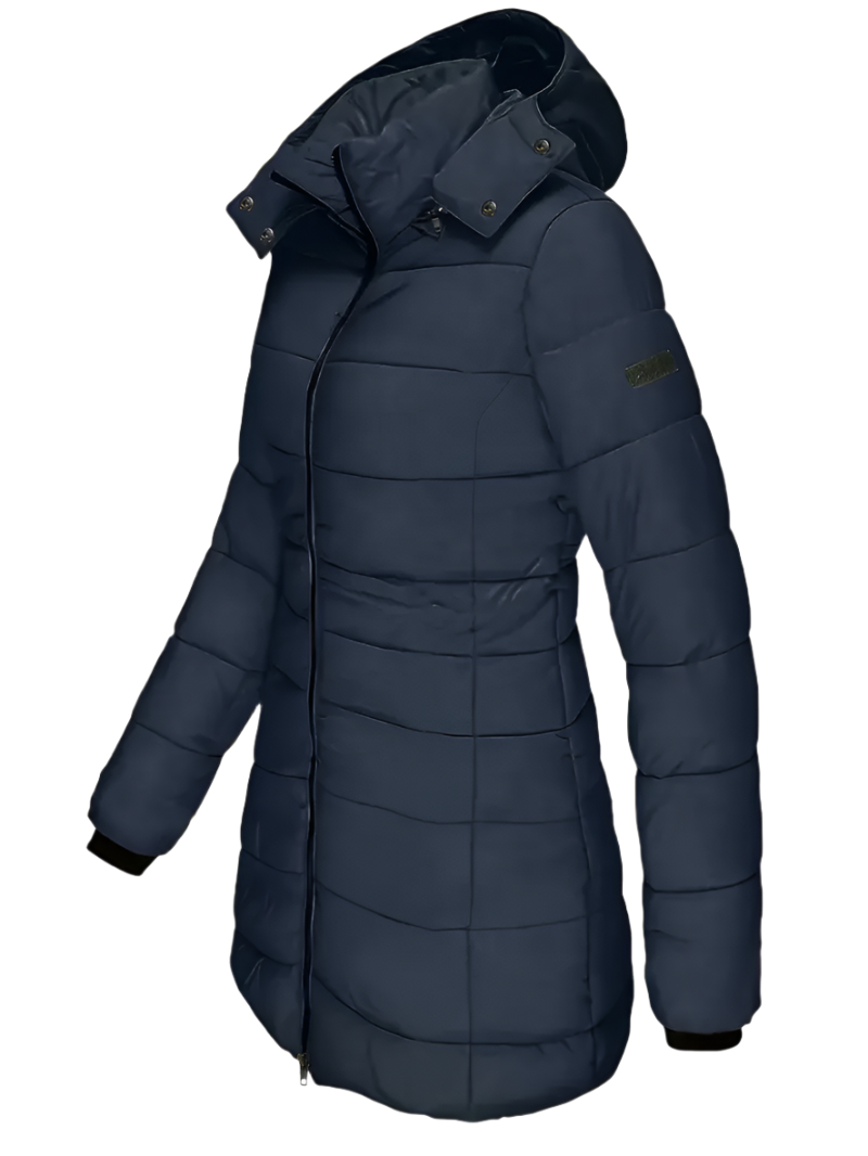 Waterdichte halflange dames winterjas – warme Garin jas met capuchon en zakken