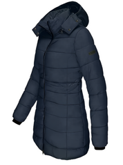 Waterdichte halflange dames winterjas – warme Garin jas met capuchon en zakken