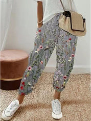 Dames Losvallende Broek met Print – Luchtige Wijde Zomerbroek met Elastische Taille