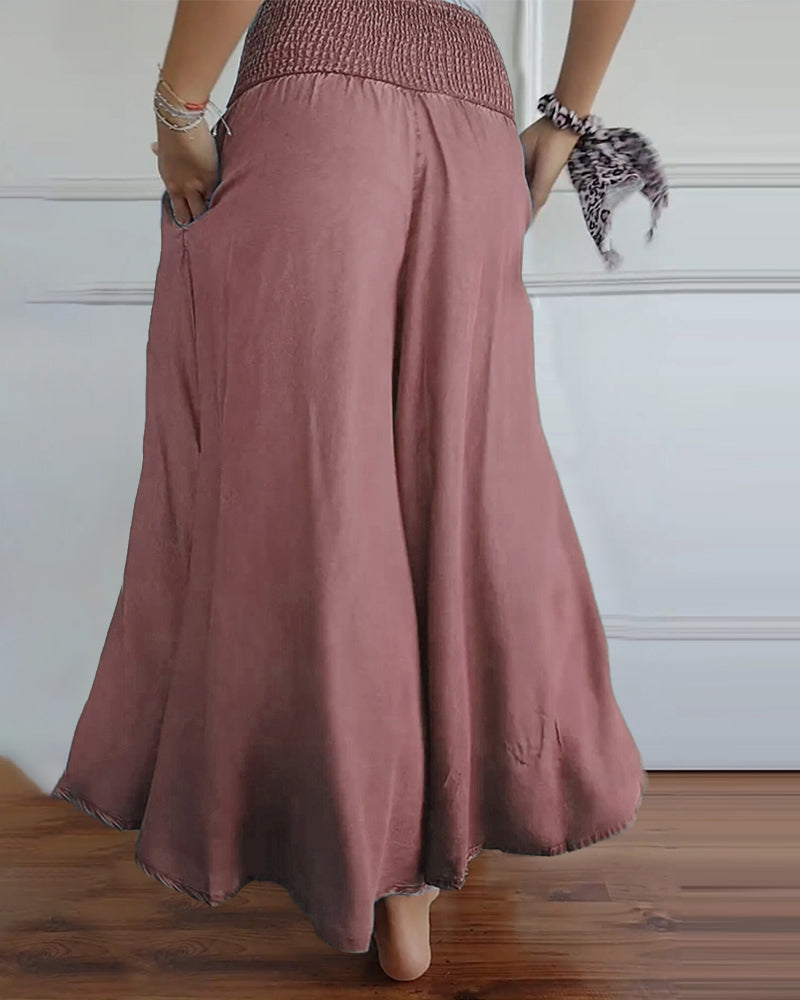 Irene – Comfortabele wijde damesbroek met hoge taille | Luchtige zomerbroek