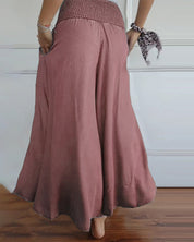 Irene – Comfortabele wijde damesbroek met hoge taille | Luchtige zomerbroek