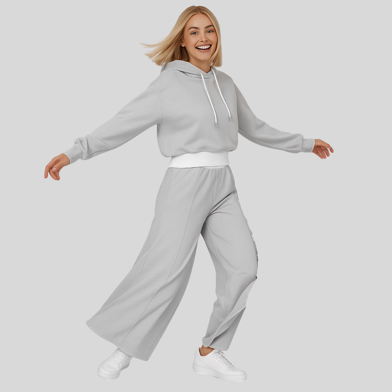 DELMA dames loungeset – trendy hoodie & broek met relaxed fit