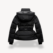Gewatteerde donsjas dames met ceintuur – warme lange puffer jas voor de winter