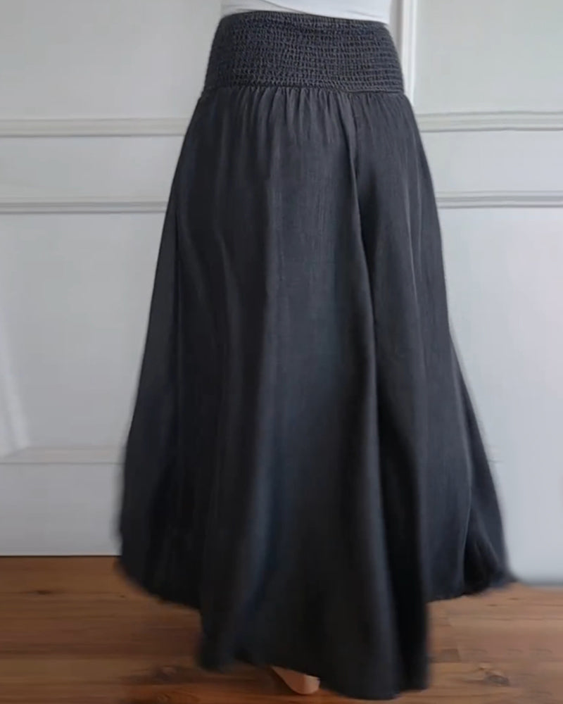 Irene – Comfortabele wijde damesbroek met hoge taille | Luchtige zomerbroek