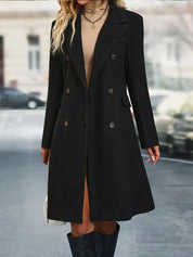 Dames Trenchcoat – Klassiek Lang Model met Dubbelrijige Sluiting & Elegante Details