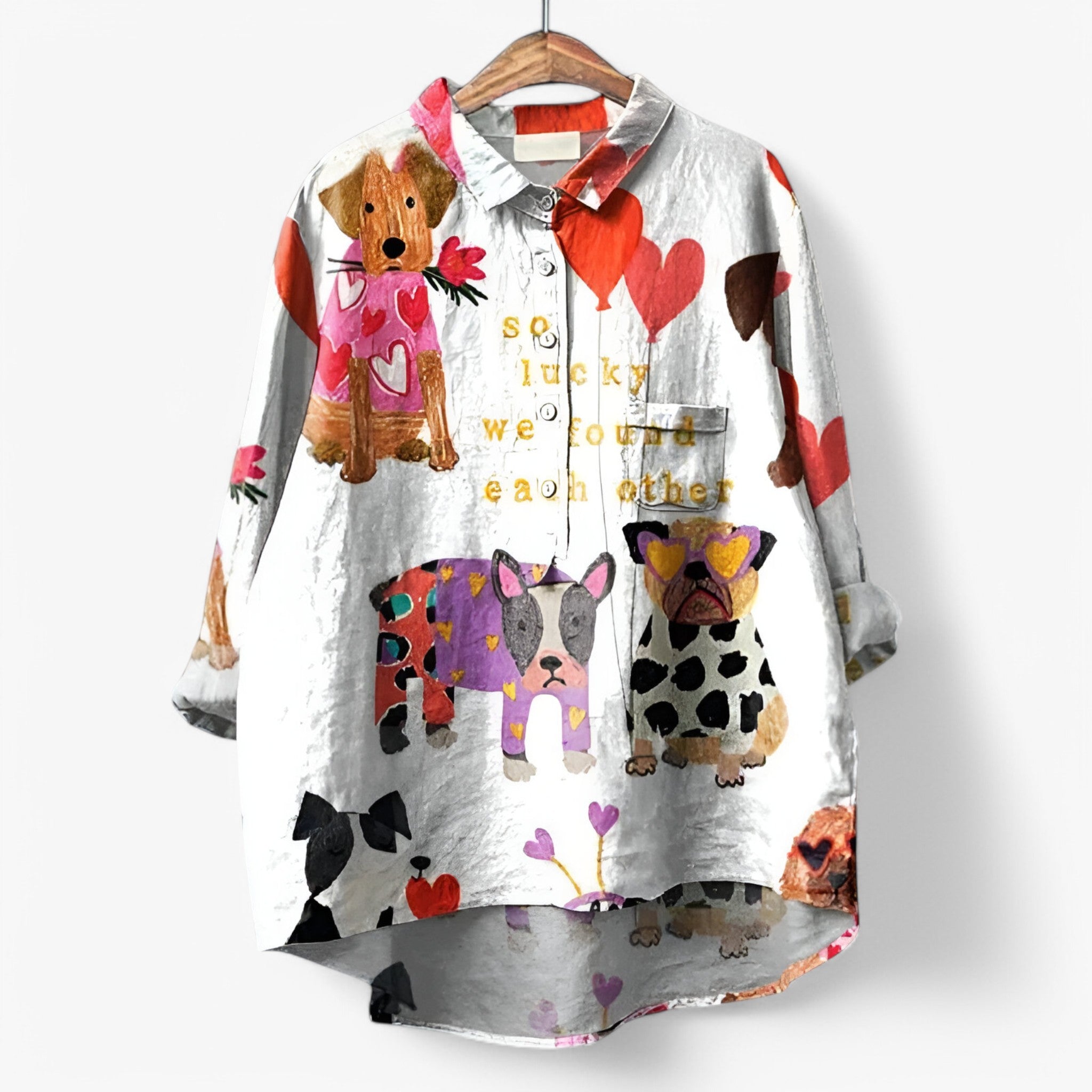 Dames blouse met grafisch print – lichte stijlvolle blouse voor herfst winter