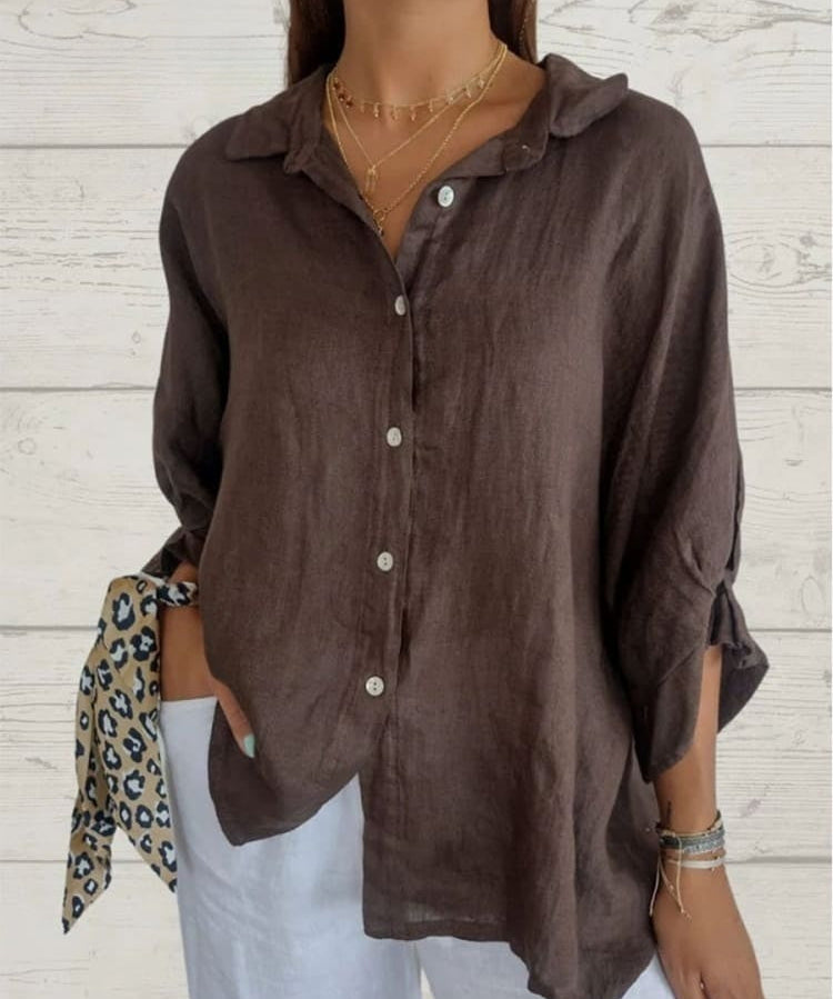Sophie Linnen Damesblouse – Stijlvolle Blouse met Tijdloze Elegantie