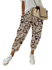 Dames Losvallende Broek met Print – Luchtige Wijde Zomerbroek met Elastische Taille