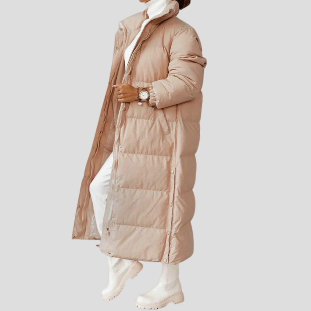 Lange Winterjas Dames – Warme Getailleerde Jas met Elegante Pasvorm