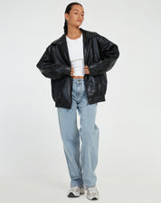 Losse dames leren jas – trendy PU-leren jack met casual pasvorm