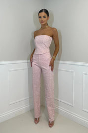 Ilse Elegante Jumpsuit Dames – Strapless & Glanzstof voor Feestelijke Gelegenheden