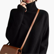 Dames Gebreide Oversized Trui – Stijlvolle en Comfortabele Sweater met Geometrisch Breipatroon