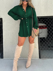 Romper Jurk Dames – Trendy Satijnen Playsuit met Tailleceintuur | Jessica