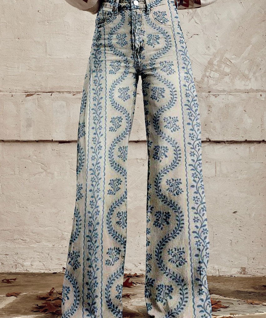 ColorVibe broek dames | Kleurrijke vintage broek | Comfortabele luchtige dames broek