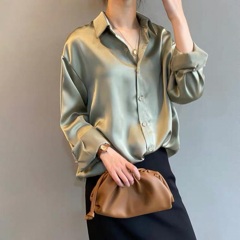 Vardi Dante Myra Zijden Blouse – Luxe Klassieke Damesblouse met Lange Mouwen