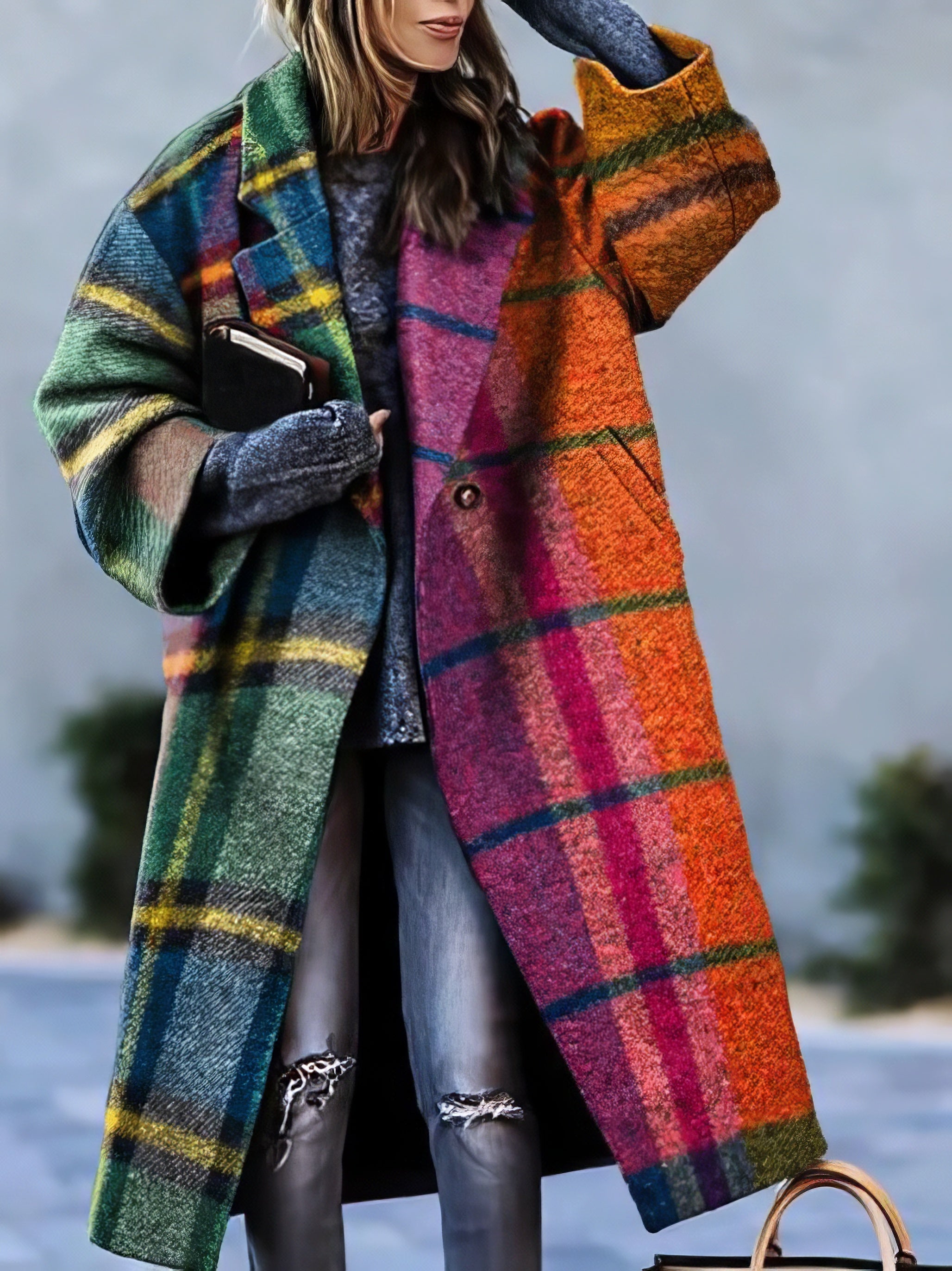 Elegante lange mantel dames met reverskraag – stijlvolle winterjas voor herfst