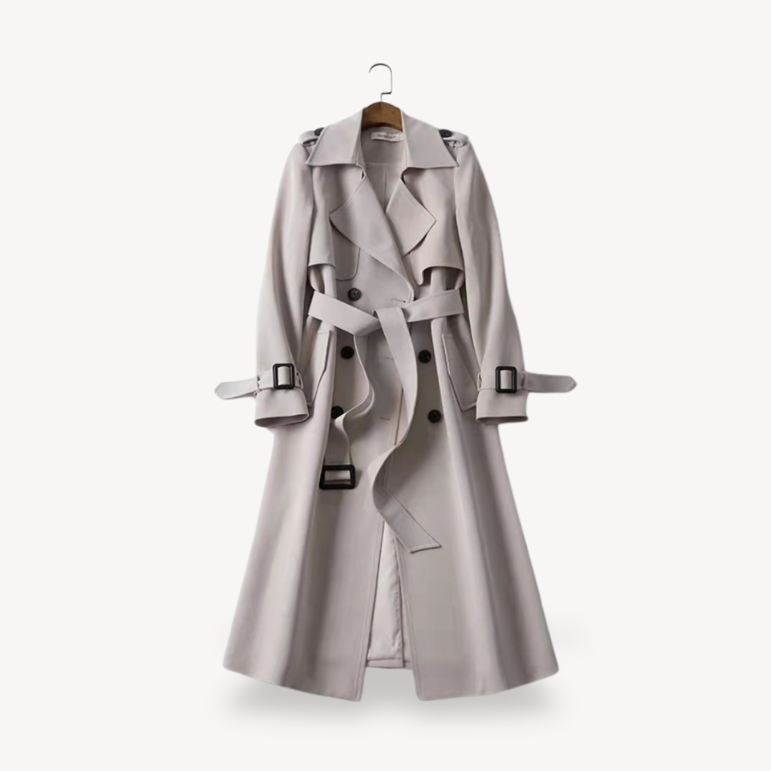 Loravelle dames trenchcoat – klassieke katoenen jas met ceintuur en tijdloos design