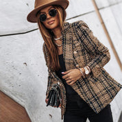 Dames Blazer – Klassieke Blazer met Enkele Knoopsluiting en Getailleerde Pasvorm