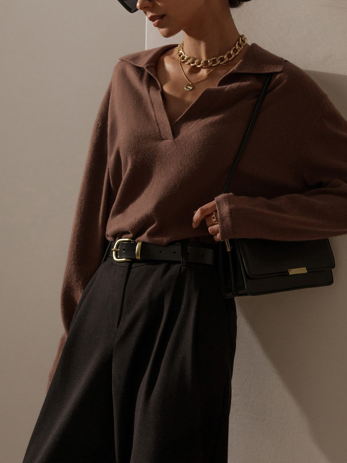 Oversized Herfstrui Dames – Warme Kabel-knit Sweater met Kraag