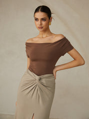 Afgesneden off-shoulder top dames – elegante aangesloten crop top