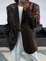 Sarah leren blazer dames – luxe leer met zakken & verfijnde details