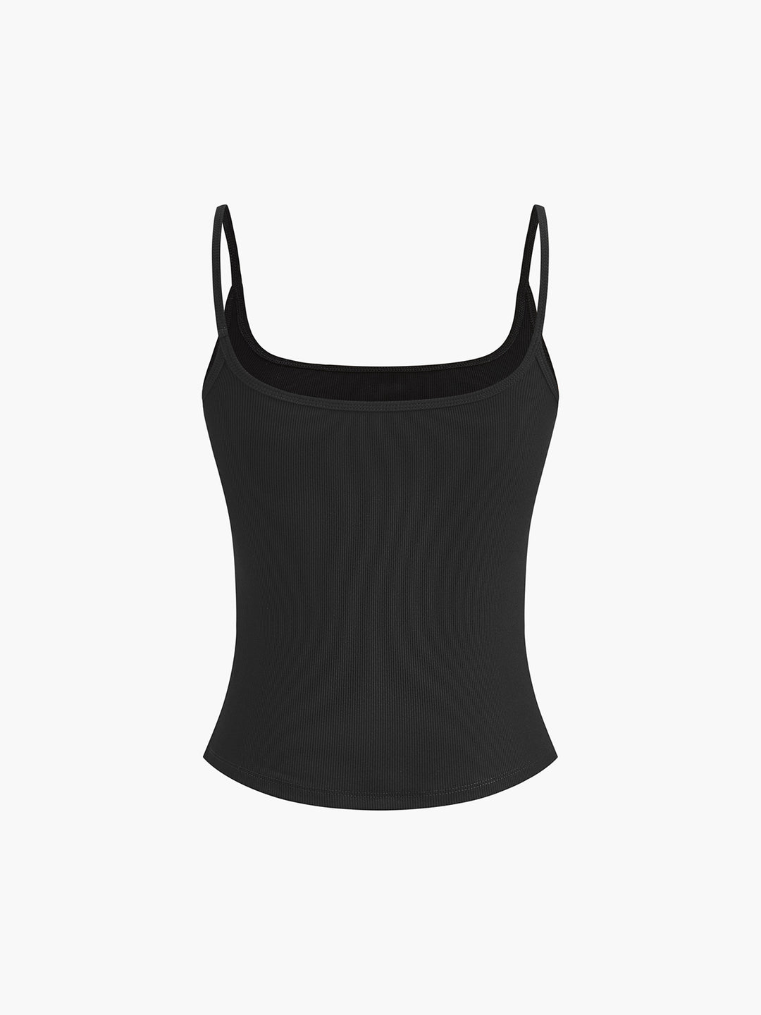 Geribbelde dames spaghettitop – basic rib top met smalle bandjes