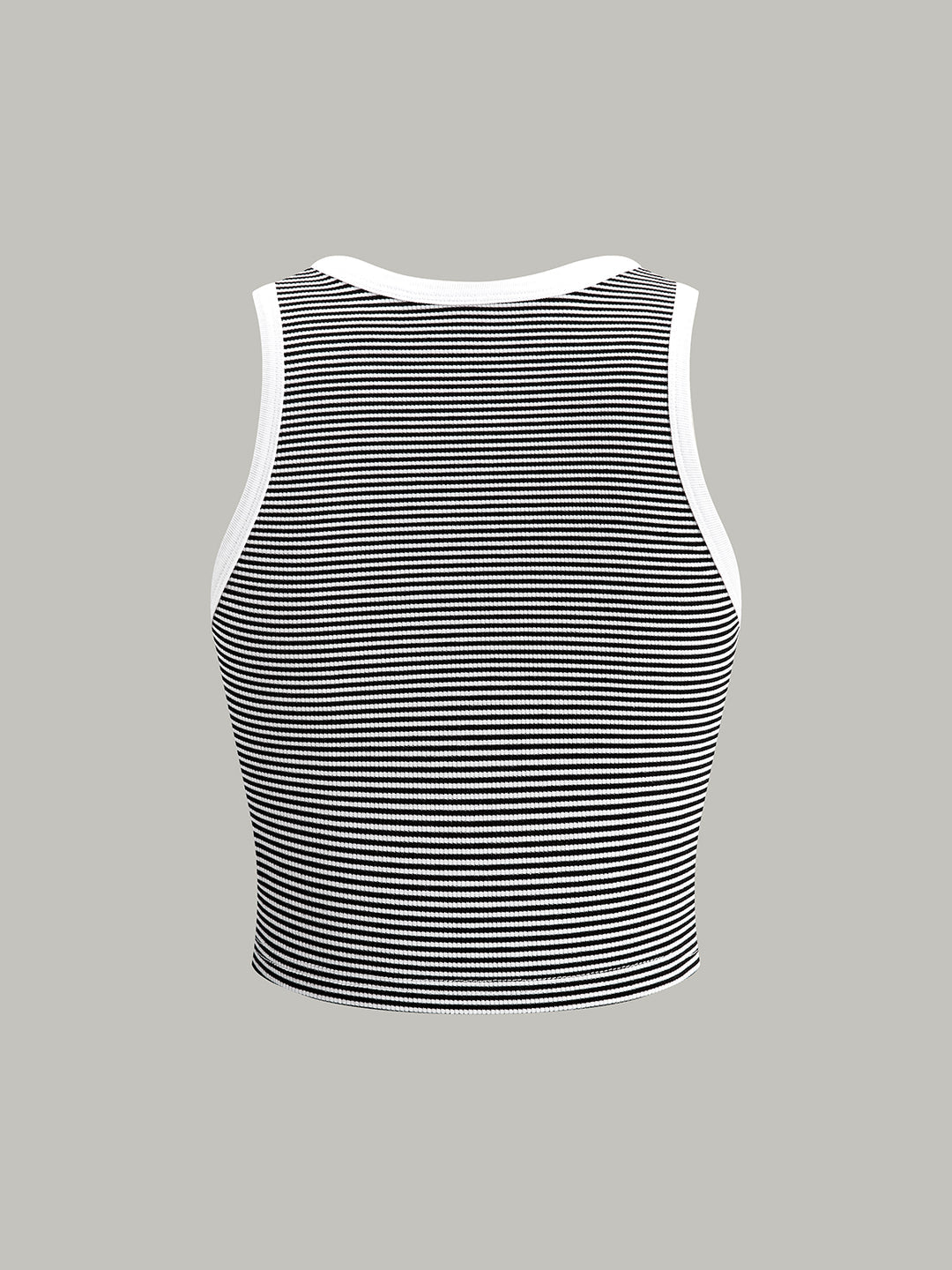 Zwart-wit gestreept cropped tanktop dames – sportief & stijlvol