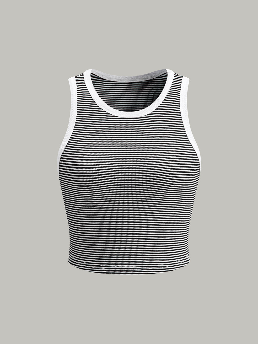 Zwart-wit gestreept cropped tanktop dames – sportief & stijlvol