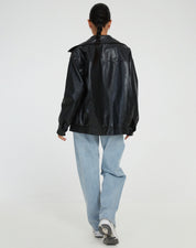 Losse dames leren jas – trendy PU-leren jack met casual pasvorm