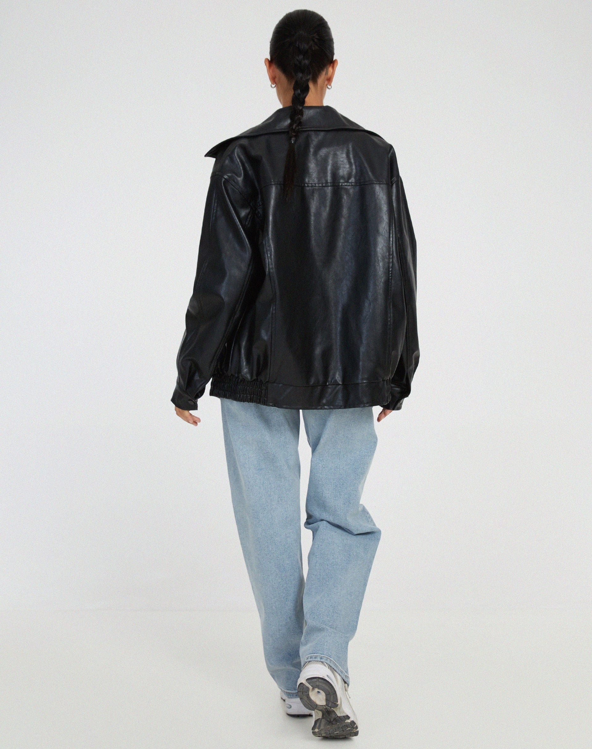 Losse dames leren jas – trendy PU-leren jack met casual pasvorm