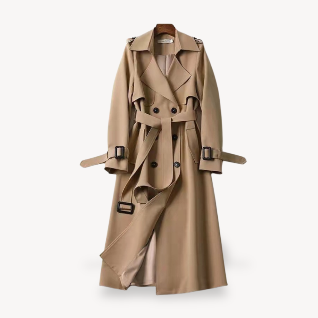 Loravelle dames trenchcoat – klassieke katoenen jas met ceintuur en tijdloos design