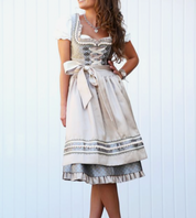 Mahalia Klassieke Midi-Jurk Dames – Elegante Grijze Zomerjurk met Flatterende Pasvorm