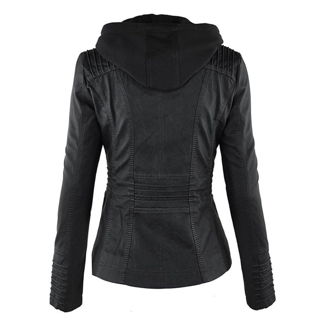 Leren jas dames met capuchon – waterafstotende jas van echt leer | Heidi-Mode