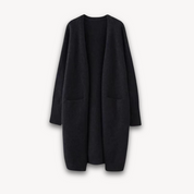 Lange dames cashmere cardigan – luxueus vest met open voorkant voor herfst en winter