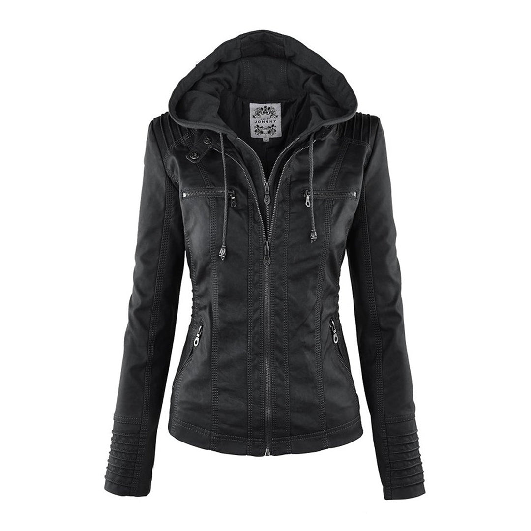 Leren jas dames met capuchon – waterafstotende jas van echt leer | Heidi-Mode