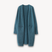 Lange dames cashmere cardigan – luxueus vest met open voorkant voor herfst en winter