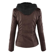 Leren jas dames met capuchon – waterafstotende jas van echt leer | Heidi-Mode