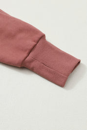 Bruin dames sweatshirt met rits – Mavia zip-up trui met hoge kraag en duimgaten