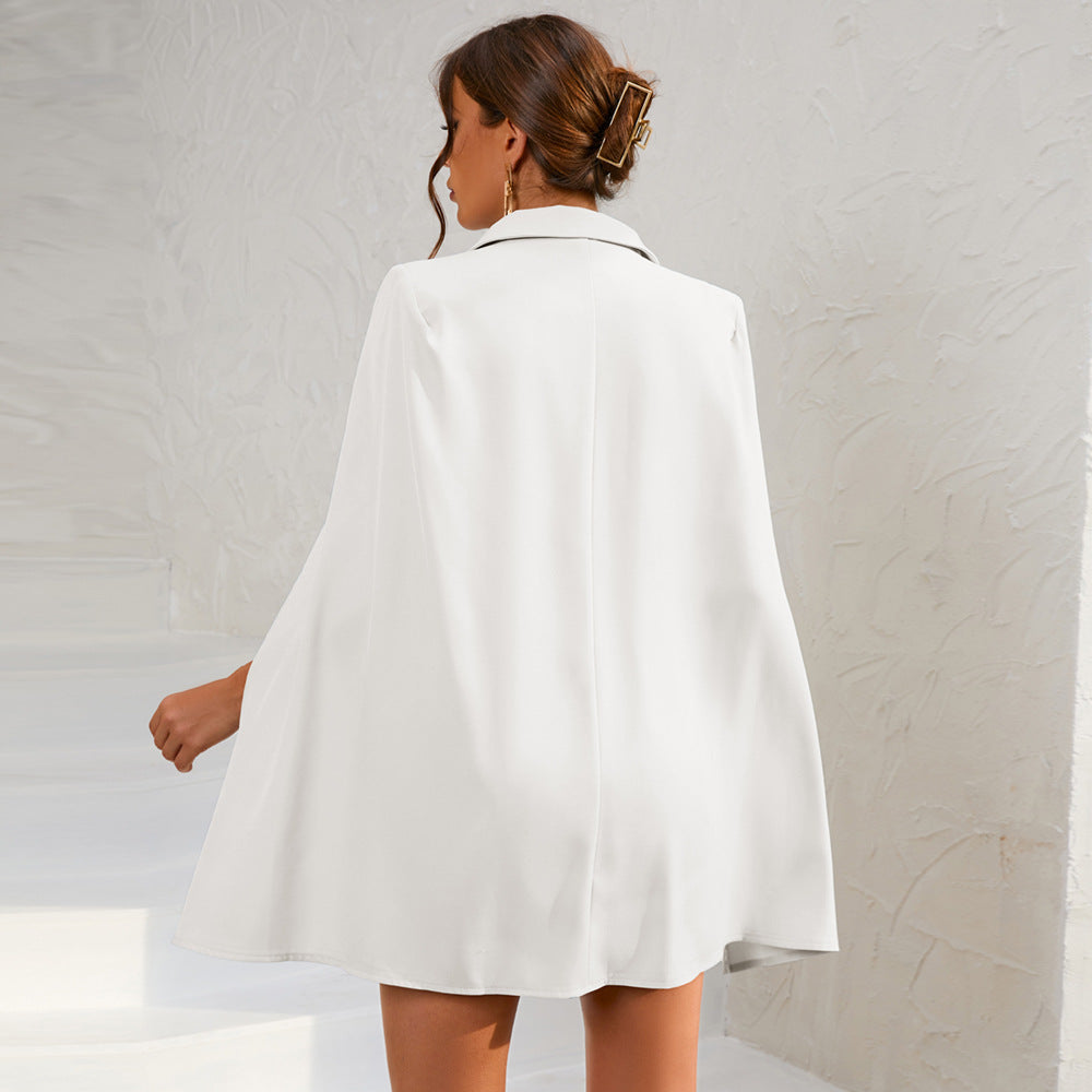 Blazer mini jurk dames – korte blazerjurk met ceintuur en gouden knopen