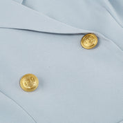 Blazer mini jurk dames – korte blazerjurk met ceintuur en gouden knopen