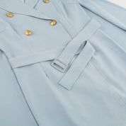 Blazer mini jurk dames – korte blazerjurk met ceintuur en gouden knopen