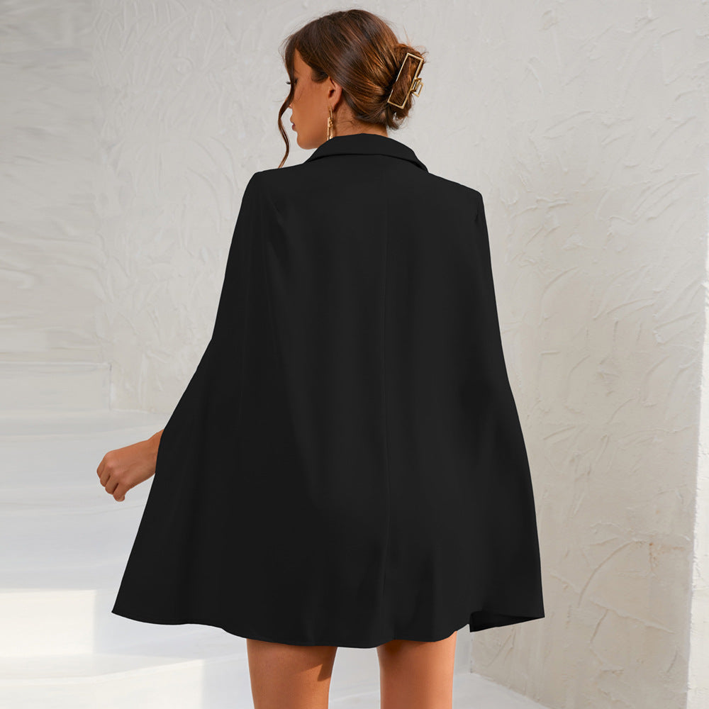 Blazer mini jurk dames – korte blazerjurk met ceintuur en gouden knopen