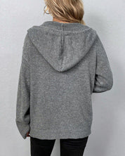 Casual Gebreid Damesvest met Capuchon – Zacht Vest met Trekkoord en Comfortabele Pasvorm