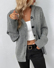 Casual Gebreid Damesvest met Capuchon – Zacht Vest met Trekkoord en Comfortabele Pasvorm