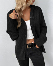 Casual Gebreid Damesvest met Capuchon – Zacht Vest met Trekkoord en Comfortabele Pasvorm