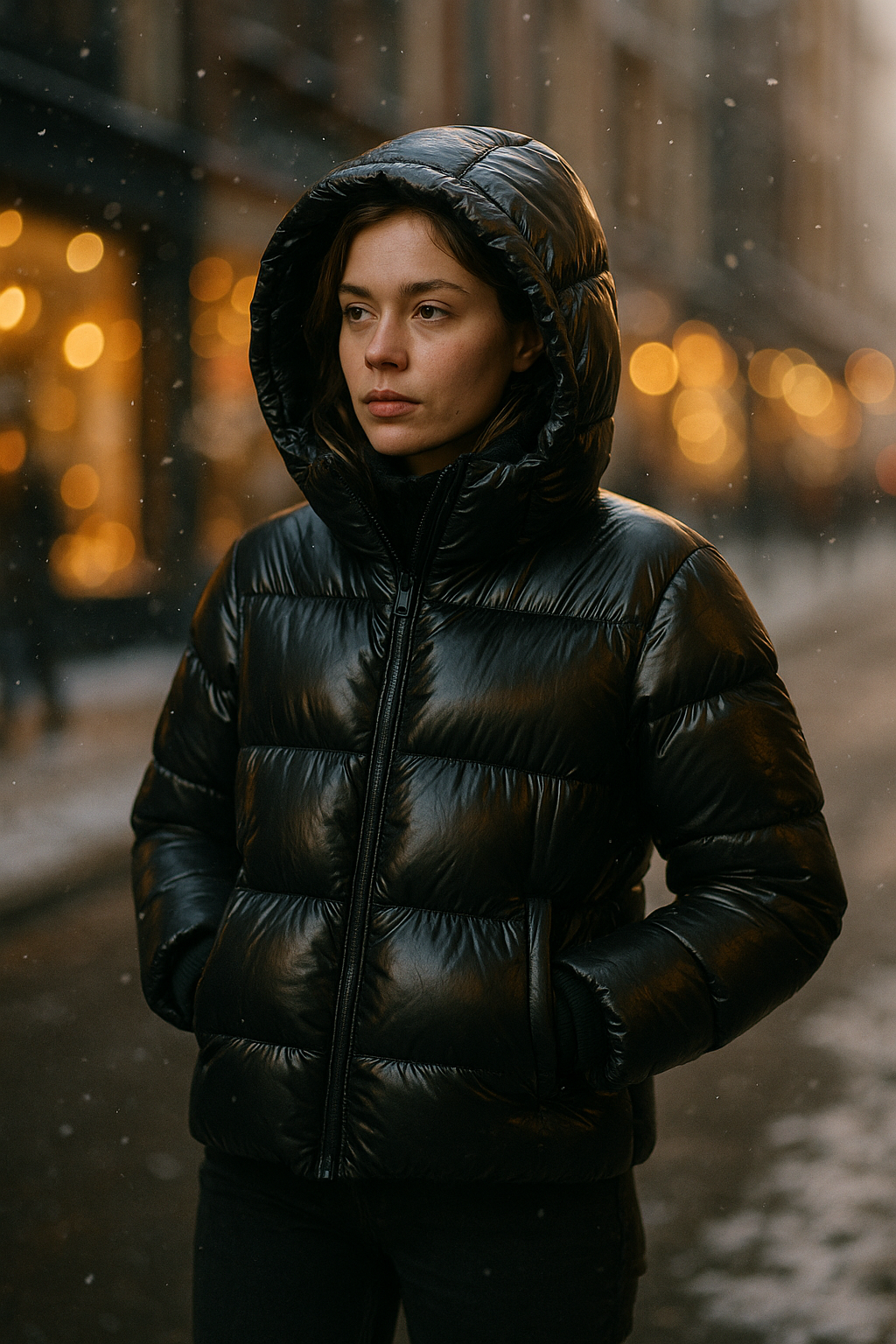 Puffer jas dames – glanzende winterjas met lichte isolatie en slim fit pasvorm